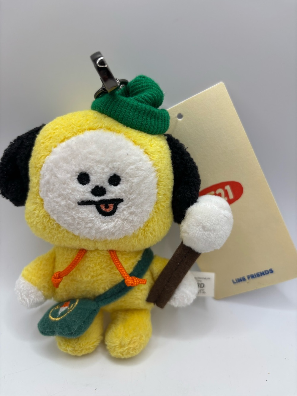 BTS BT21 CHEWY CHEWY CHIMMY PLUSH KEYCHAIN KEYRING LINEFRIENDS SQUARE TAGS
